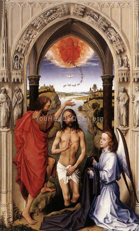SSt John Altarpiece-central panel - 罗吉尔·凡·德·韦登